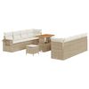 vidaXL Ensemble de canap&eacute; de jardin 11 pc Beige Poly rotin