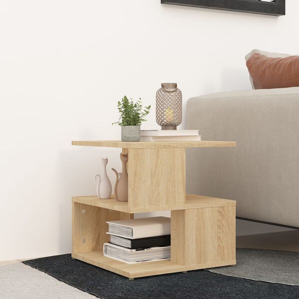 vidaXL Table d'appoint Ch&ecirc;ne sonoma 40x40x40 cm Agglom&eacute;r&eacute;