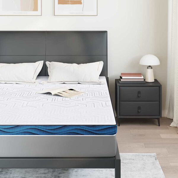 vidaXL Surmatelas Blanc 160 x 200 cm Tissu Jacquard