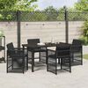 vidaXL Ensemble de salle &agrave; manger pour jardin 5 pcs Noir polyrotin