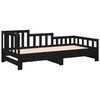vidaXL Lit coulissant sans matelas noir 2x(90x190) cm