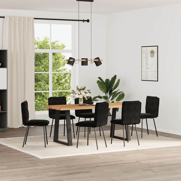 vidaXL Chaises &agrave; manger lot de 6 noir velours