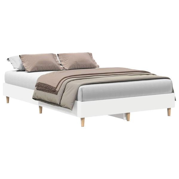vidaXL Cadre de lit sans matelas blanc 120x200 cm bois ing&eacute;nierie