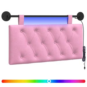 vidaXL T&ecirc;te de lit suspendue Avec lumi&egrave;re LED Rose Tissu