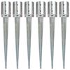 vidaXL Piquets au sol 6 pcs Argent&eacute; 10x76 cm Acier galvanis&eacute;