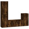 vidaXL Ensemble de meubles TV 4 pcs Ch&ecirc;ne fum&eacute; Bois d'ing&eacute;nierie