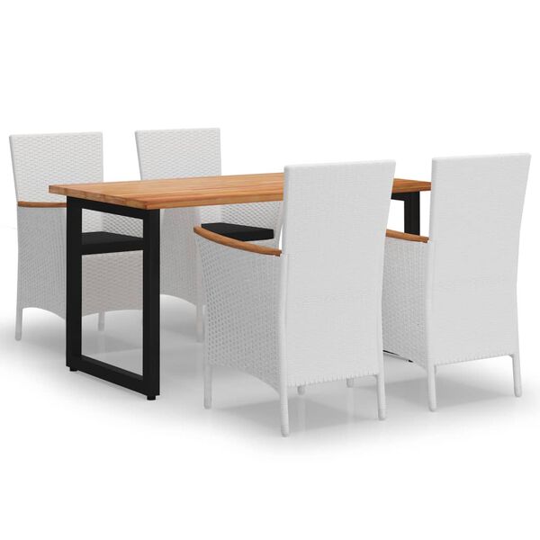 vidaXL Ensemble &agrave; manger de jardin avec coussins 5 pcs r&eacute;sine tress&eacute;e
