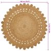 vidaXL Tapis de surface Rectangulaire Marron &Oslash; 180 cm Jute