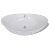 vidaXL Lavabo ovale en céramique avec trop plein 59 x 38,5 cm