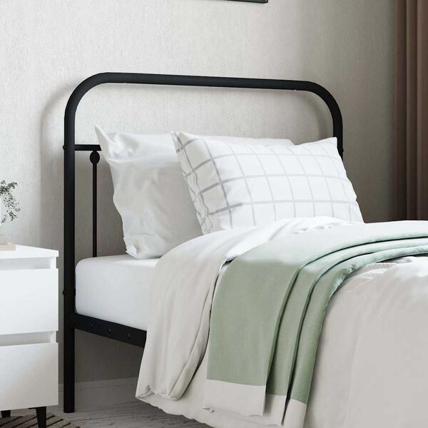 vidaXL T&ecirc;te de lit de remplacement m&eacute;tal noir 100 cm