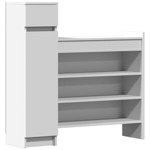 vidaXL Armoire &agrave; chaussures blanc 100,5x28x100 cm bois d'ing&eacute;nierie