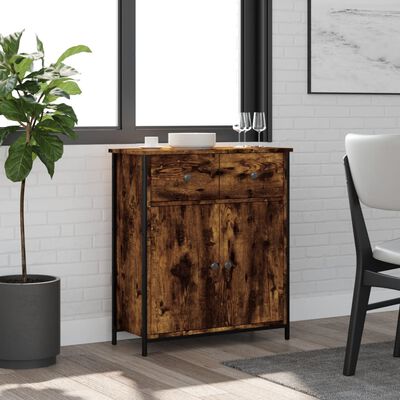 vidaXL Buffet chêne fumé 70x30x80 cm bois d'ingénierie