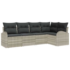 vidaXL Ensemble de Canap&eacute;s avec coussin Gris clair Polyester