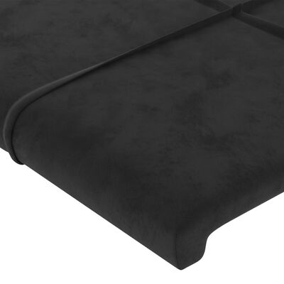 vidaXL Tête de lit avec oreilles Noir 83x23x118/128 cm Velours