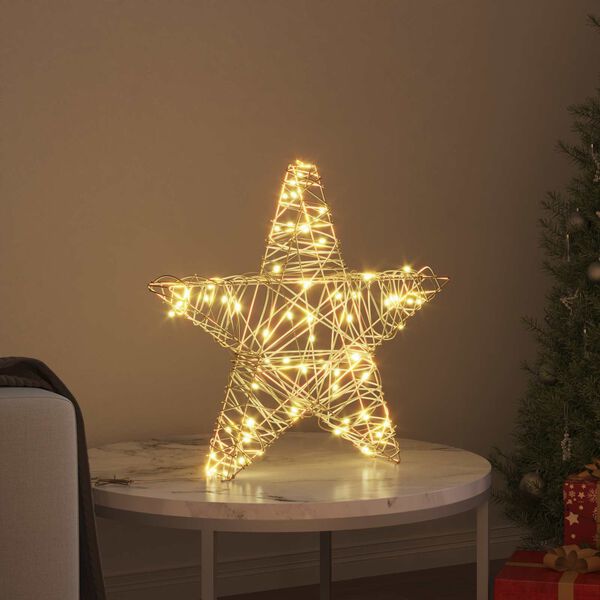 vidaXL &Eacute;toile en 3D avec 50 LED Blanc chaud 55 x 52.5 x 9 cm Rotin