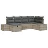 vidaXL Ensemble de canap&eacute; de jardin 6 pc Gris clair polyrotin