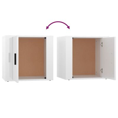 vidaXL Tables de chevet 2 pcs Blanc brillant 50x39x47 cm