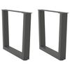 vidaXL Pieds de table basse en forme de V, 2 pi&egrave;ces, anthracite, 50 x (42-43,3) cm, acier