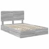 vidaXL Lit de Rangement Gris Sonoma 140 x 200 cm Bois d'ing&eacute;nierie
