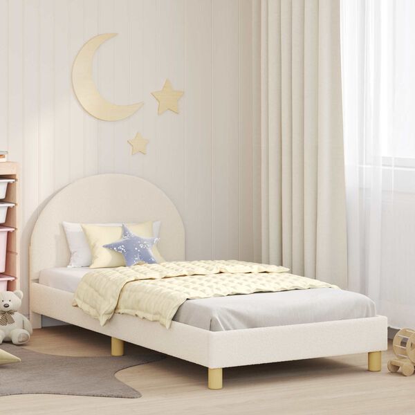 vidaXL Cadre de lit pour enfants avec t&ecirc;te de lit Cr&egrave;me 90 x 200 cm