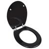 vidaXL Si&egrave;ge de toilette MDF Couvercle &agrave; fermeture en douceur Noir