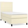 vidaXL Sommier &agrave; lattes de lit avec matelas Cr&egrave;me 90x200 cm Similicuir