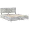 vidaXL Cadre de lit Gris b&eacute;ton 200 x 200 cm Bois d'ing&eacute;nierie