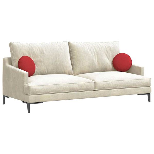 vidaXL Coussins de si&egrave;ge 2 pcs Rouge &Oslash;30 x 13 cm tissu