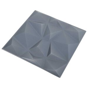 vidaXL Panneaux muraux 12 pc 50 x 50 cm Origami Gris Mousse XPS