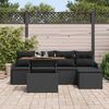 vidaXL Ensemble de canap&eacute; de jardin 6 pcs Noir Poly rotin