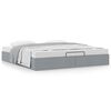 vidaXL Cadre de lit ottoman sans matelas gris clair 160x200 cm tissu