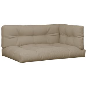 vidaXL Coussins de palette lot de 3 taupe tissu