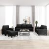 vidaXL Ensemble de canap&eacute;s 4 pcs avec coussins Noir Similicuir