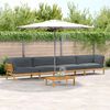 vidaXL Ensemble de Canap&eacute;s Uni 5 pcs Anthracite Bois d'Acacia Massif