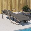 vidaXL Chaise longue avec coussin gris 60x199x42 cm r&eacute;sine tress&eacute;e