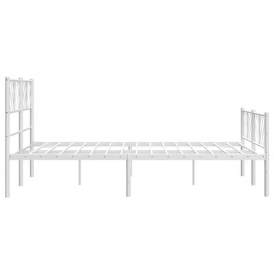 vidaXL Cadre de lit métal sans matelas et pied de lit blanc 135x190 cm