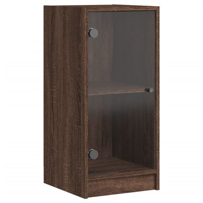 vidaXL Armoire latérale avec portes en verre chêne marron 35x37x75,5cm