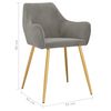 vidaXL Chaises &agrave; manger lot de 4 Gris clair Velours