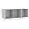 vidaXL Meuble TV gris béton 107x35x37 cm bois d’ingénierie