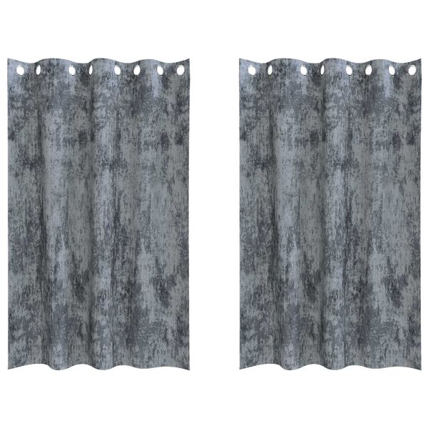 vidaXL Rideaux en velours 2 pcs Gris Argent&eacute; 175 x 140 cm Velours