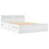 vidaXL Cadre de lit et t&ecirc;te de lit sans matelas blanc 135x190 cm