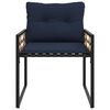 vidaXL Ensemble de meubles d'ext&eacute;rieur avec coussin 3 pcs Bleu marine