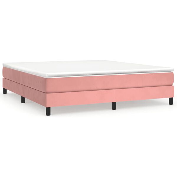 vidaXL Cadre de lit rose 160x200 cm velours