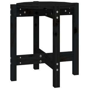 vidaXL Table basse Noir &Oslash; 42,5x45 cm Bois massif de pin