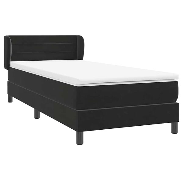 vidaXL Sommier &agrave; lattes de lit avec matelas noir 100x210 cm velours