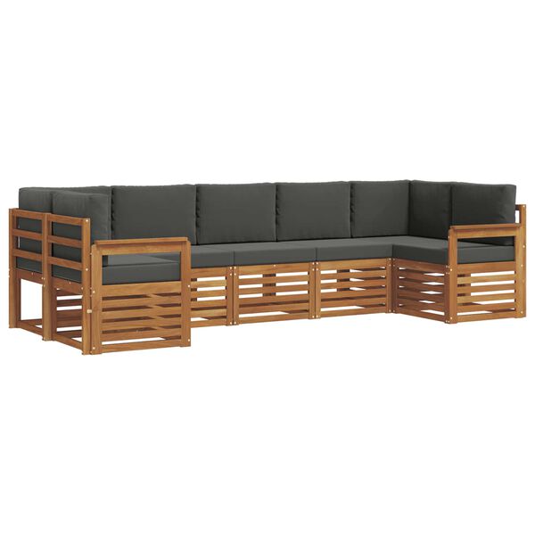 vidaXL Ensemble de canap&eacute; d'angle 7 pcs Naturel et Anthracite