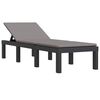 vidaXL Chaise longue avec coussins anthracite PP