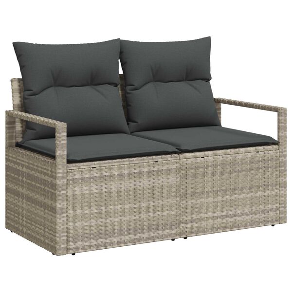 vidaXL Ensemble de canap&eacute; de jardin 6 pcs Gris clair Poly rotin