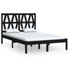 vidaXL Cadre de lit sans matelas noir bois de pin massif