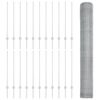vidaXL Cl&ocirc;ture avec poteau Argent&eacute; 1 x 50 m Acier